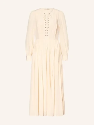 Ulla Johnson Jedwabna Sukienka Veria Z Plisami weiss