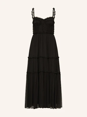 Ulla Johnson Sukienka Z Jedwabiu Talitha Z Falbankami schwarz