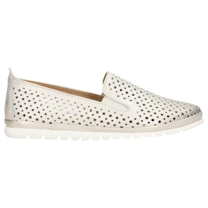 Złote loafersy damskie z linii comfort 460102-58 Wojas