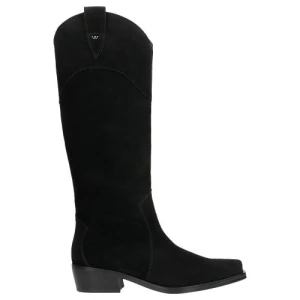 Czarne skórzane kowbojki damskie na jesien 71039-61 Wojas