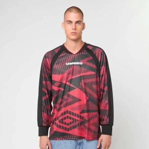 Umbro Printed Long Sleeve Jersey mężczyźni Długie rękawy czerwony rozmiar Odzież