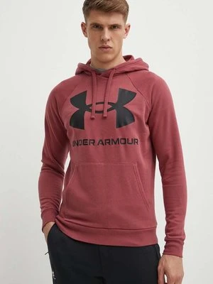 Under Armour Bluza 1357093 męska kolor bordowy z kapturem z nadrukiem 1357093-652