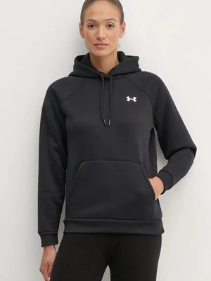 Under Armour bluza Armour Fleece damska kolor czarny z kapturem gładka 1386507