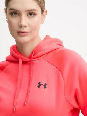 Under Armour bluza Armour Fleece Pro damska kolor czerwony z kapturem gładka 1386504