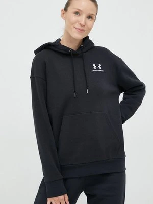 Under Armour bluza damska kolor czarny z kapturem gładka 1373033-690