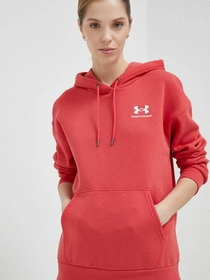 Under Armour bluza damska kolor czerwony z kapturem gładka 1373033-690