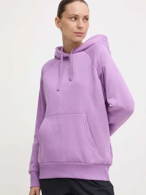 Under Armour bluza damska kolor fioletowy z kapturem gładka 1379500