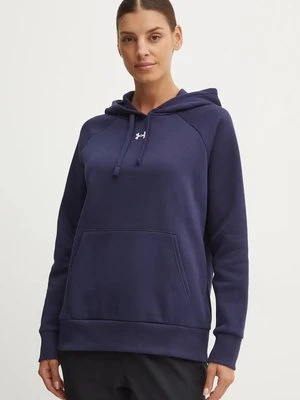 Under Armour bluza damska kolor granatowy z kapturem gładka