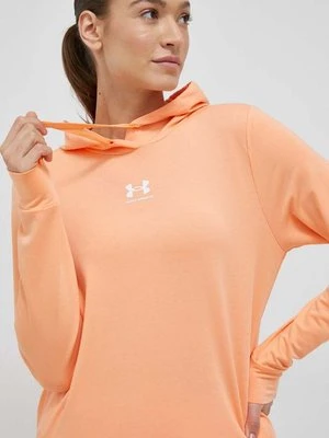 Under Armour bluza damska kolor pomarańczowy z kapturem gładka