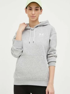 Under Armour bluza damska kolor szary z kapturem gładka 1373033-690