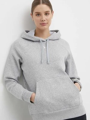 Under Armour bluza damska kolor szary z kapturem gładka 1379500