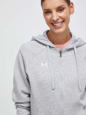 Under Armour bluza damska kolor szary z kapturem melanżowa