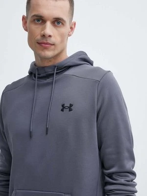 Under Armour bluza dresowa kolor szary z kapturem gładka 1373353