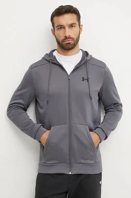 Under Armour bluza dresowa kolor szary z kapturem gładka