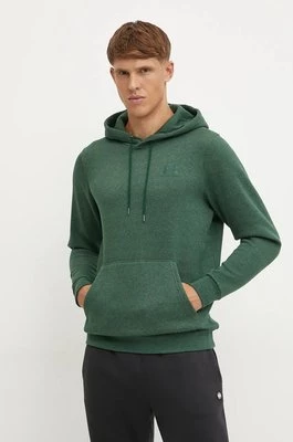 Under Armour bluza Essential Fleece męska kolor zielony z kapturem z nadrukiem 1373880