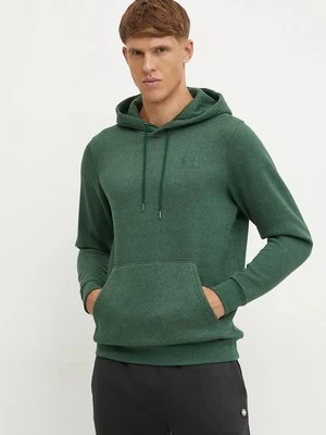 Under Armour bluza Essential Fleece męska kolor zielony z kapturem z nadrukiem 1373880