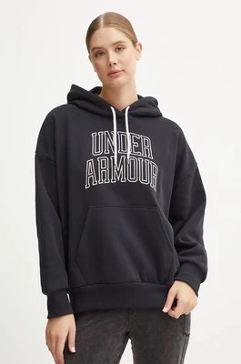 Under Armour bluza Icon HWT Terry damska kolor czarny z kapturem z nadrukiem 1386494