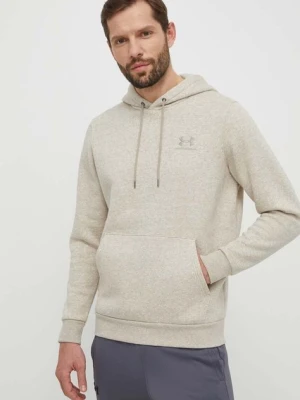 Under Armour bluza męska kolor beżowy z kapturem z nadrukiem 1373880