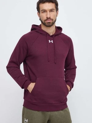 Under Armour bluza męska kolor bordowy z kapturem gładka 1379757