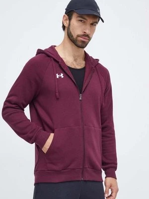 Under Armour bluza męska kolor bordowy z kapturem gładka 1379767