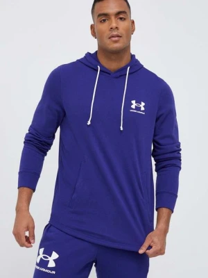 Zdjęcie produktu Under Armour bluza męska kolor fioletowy z kapturem z nadrukiem