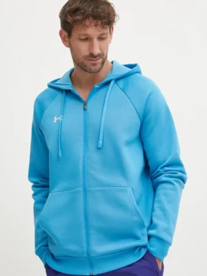 Under Armour bluza męska kolor niebieski z kapturem gładka
