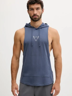 Under Armour bluza Project Rock męska kolor niebieski z kapturem z nadrukiem 6005048
