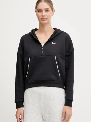 Under Armour bluza Rival damska kolor czarny z kapturem melanżowa 6003707