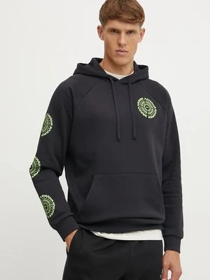 Under Armour bluza Rival Fleece HBR Logo męska kolor czarny z kapturem z nadrukiem 1386593