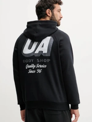 Under Armour bluza Rival męska kolor czarny z kapturem z nadrukiem 6003955