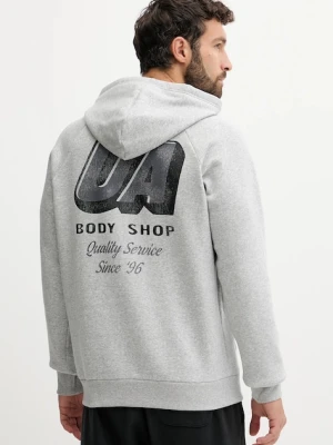 Under Armour bluza Rival męska kolor szary z kapturem z nadrukiem 6003955