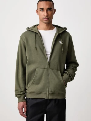 Under Armour bluza rozpinana z kapturem męska z bawełną Rival zielony