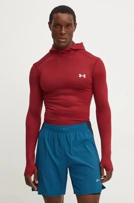 Under Armour bluza treningowa ColdGear Elite kolor bordowy z kapturem gładka 1386944