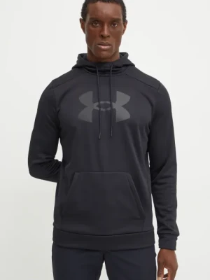 Under Armour bluza treningowa kolor czarny z kapturem z nadrukiem