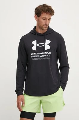 Under Armour bluza treningowa Rival kolor czarny z kapturem z nadrukiem 1386047