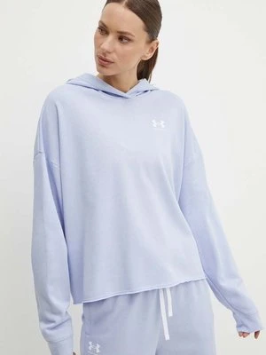 Under Armour bluza treningowa Rival kolor fioletowy z kapturem gładka