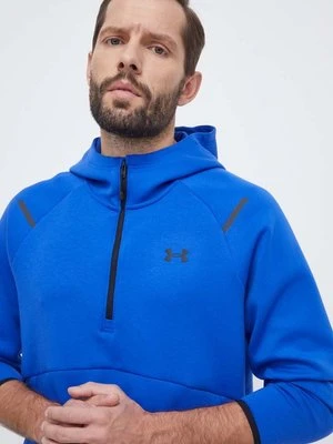 Under Armour bluza treningowa Unstoppable kolor niebieski z kapturem gładka