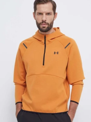 Under Armour bluza treningowa Unstoppable kolor pomarańczowy z kapturem gładka