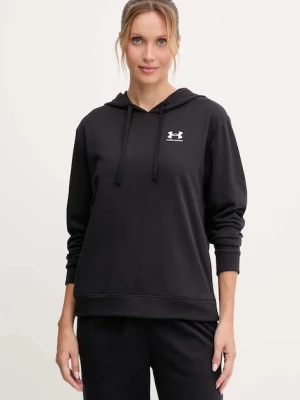 Under Armour bluza UA Rival damska kolor czarny z kapturem z nadrukiem 6005511