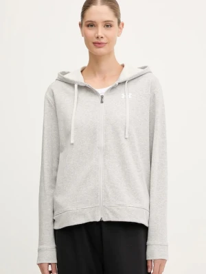 Under Armour bluza UA Rival damska kolor szary z kapturem z nadrukiem 6005509