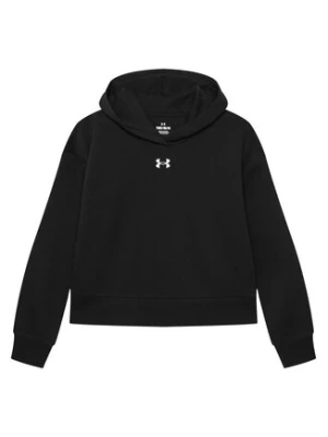 Under Armour Bluza Ua Rival Fleece Crop Hoodie 1379517 Czarny Loose Fit