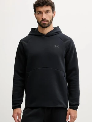 Under Armour bluza Unstoppable Fleece męska kolor czarny z kapturem z nadrukiem 1389350