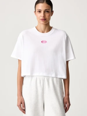 Under Armour crop top damski z bawełną biały