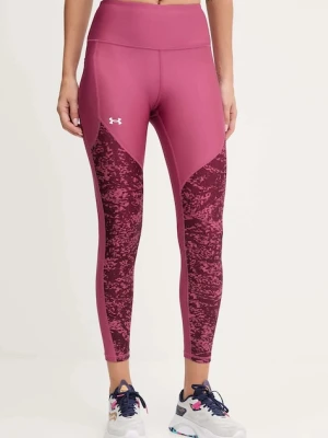 Under Armour legginsy treningowe damskie kolor bordowy wzorzyste 1386407