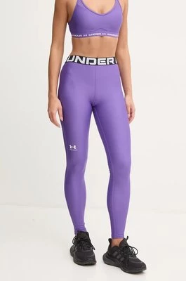 Under Armour legginsy treningowe HG Authentics kolor fioletowy z nadrukiem 1383559