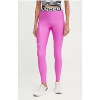 Under Armour legginsy treningowe HG Authentics kolor różowy z nadrukiem