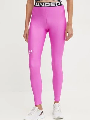 Under Armour legginsy treningowe HG Authentics kolor różowy z nadrukiem