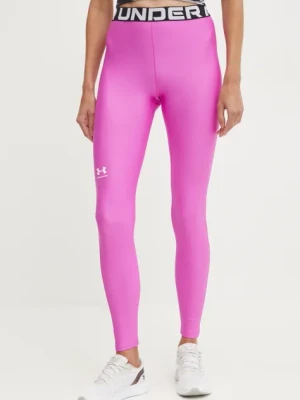 Under Armour legginsy treningowe HG Authentics kolor różowy z nadrukiem