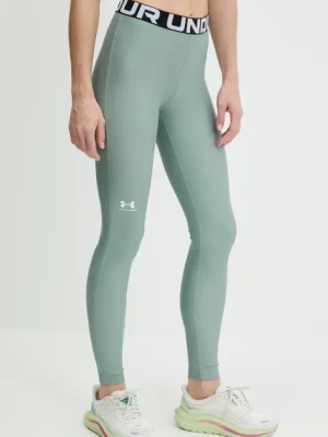Under Armour legginsy treningowe HG Authentics kolor zielony z nadrukiem 1383559