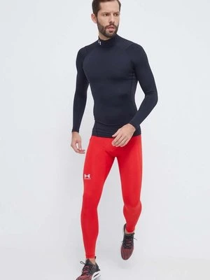 Under Armour legginsy treningowe kolor czerwony gładkie 1366075